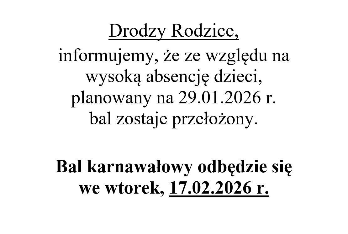 informacja - bal karnawałowy