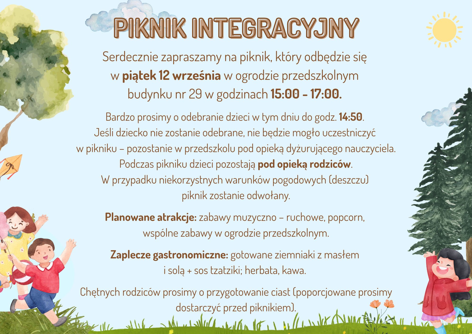 plakat piknik integracyjny