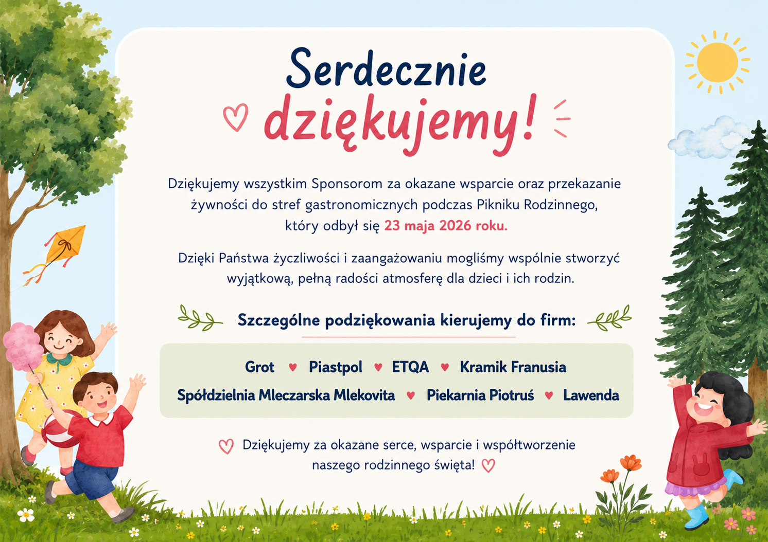 Podziękowania - piknik 2026
