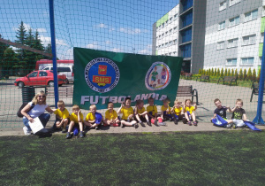 Grupowe zdjęcie drużyny piłkarskiej naszego przedszkola.