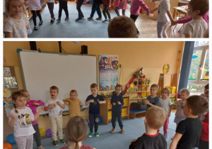 Dzieci tańczą do piosenki "Kaczuszki"