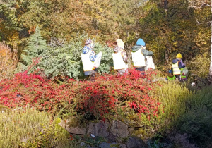 Dzieci spacerują po Arboretum