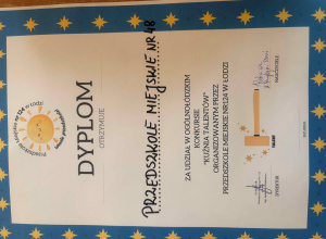Dyplom za udział w konkursie "Kuźnia talentów"