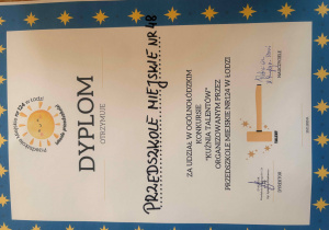 Dyplom za udział w konkursie "Kuźnia talentów"